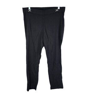 Womens Black Rafaella Stretch Dress Pants Elastic Waistband Career Size 14